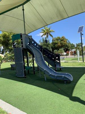 Playground with rock wall