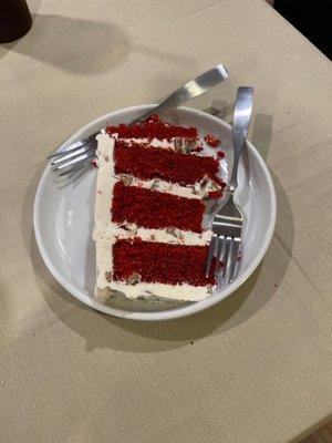 Is that a liberally sized piece of Red Velvet Cake or what?