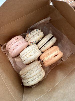 Half a dozen macarons for $16