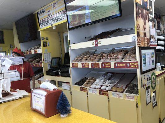 The backdrop shelving with delicious delicacies.