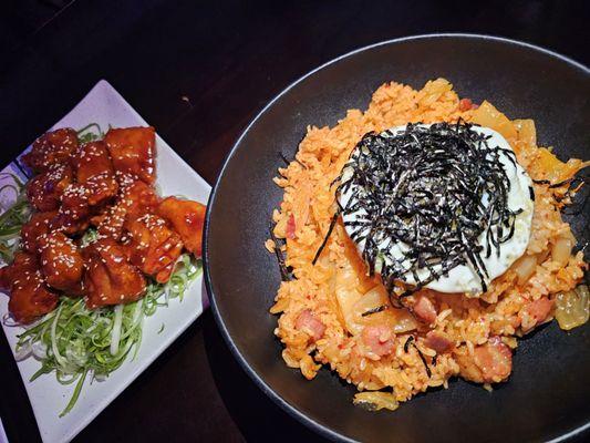 Fried Sweet & Spicy Pork plus  Kimchi fried rice