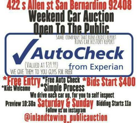 We provide a auto check on all cars up for auction.