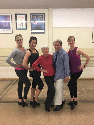 B and B director Dean Barlow and Rockettes alum, including '48 alum Flip Manne, wife of world famous drummer Shelley Manne.