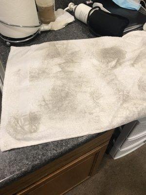 White towel after the "deep cleaning"!