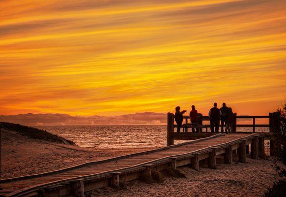 The Grover Beach boardwalk stretches to the golden soft sands of Pismo Beach. The sunsets here are stunning.