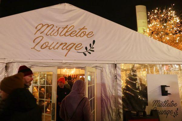 The market had a new holiday pop-up bar, the Mistletoe Lounge that we checked out after shopping.