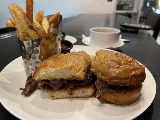 Prime Rib French Dip @ The Grand Restaurant & Lounge.