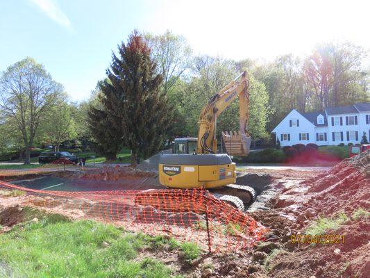 Building the septic field in Randolph.