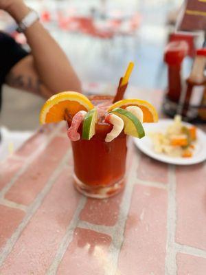 Peach ring michelada