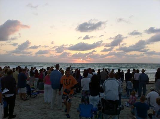 Easter services on the beach