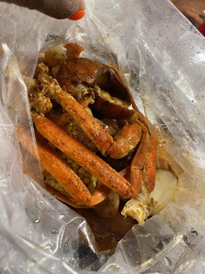 Lobster tail shrimp and crablegs