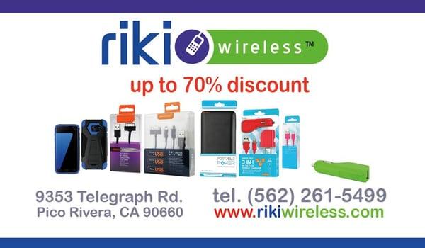 Rikiwireless cellphones and accessories, including iphones, galaxy, LG , SKy and other brands.