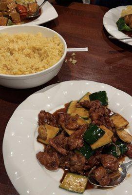 Ginger pork and fried rice