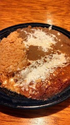 Cheese Enchilada w/ rice & beans