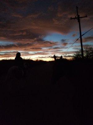 A sunset ride on one of the many nearby paths at Raven Ranch! 3