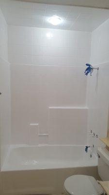 Tub/ shower unit at completion.  Looks BRAND NEW!!