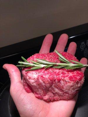 If this tenderloin fillet had any more marbling, Michelangelo would try to make a statue out of it.