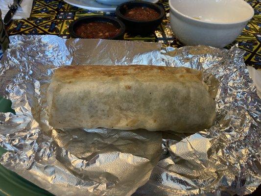 Huge Cali burrito!! And dorado? (Toasted on the outside) soo yummy!