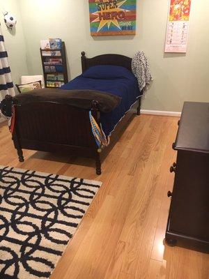 Laid hardwood in my son's room