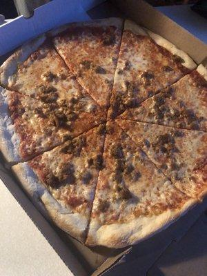 Meatball pizza