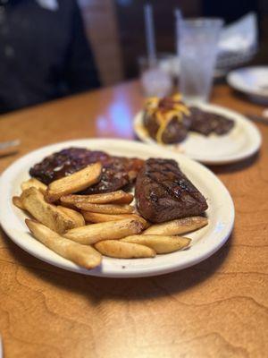 ribs and sirloin combo