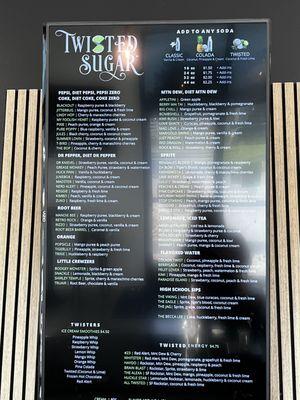 Beverage menu