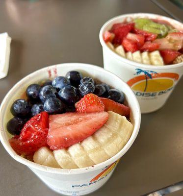 Acai bowls- gaucho and guava sunrise.