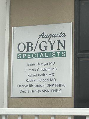 List of providers on the front door