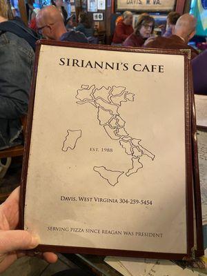 Menu cover with phone number