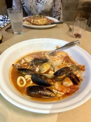 Cioppino-clams, mussels, shrimp, grouper, calamari & scallops