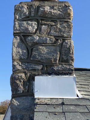 Solid stone chimney repair