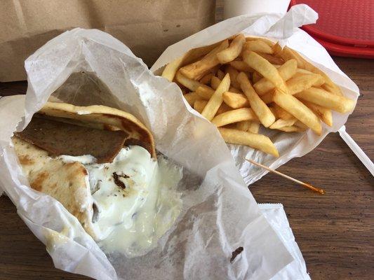 Gyro and fries