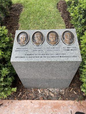 Benghazi memorial plaque.