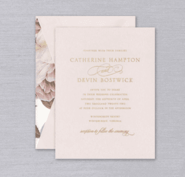 Light Pink Magnolia Bouquet Elegant Wedding Invitation  By Cohen Printing & Invitation