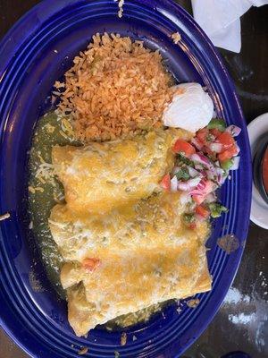 Verde chicken enchiladas