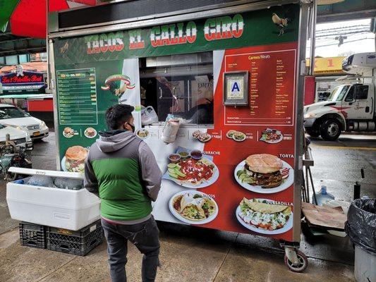 Front of taco cart.