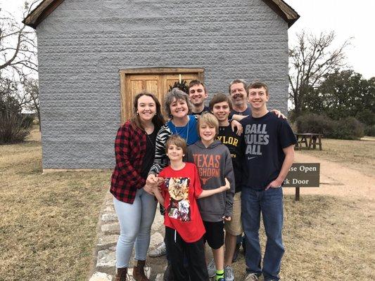 In front of One Room Schoolhouse