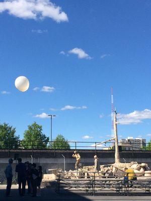 Terrain's Waiting for Godot performance in the Overbluff parking lot. Amazing set & costumes