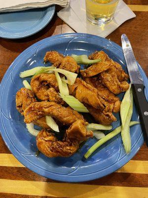 Amazing chicken tenders. Lightly breaded with a good crunch. Honey garlic sauce was yummy with a bit of a kick.