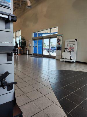 Waiting area and entrance doors