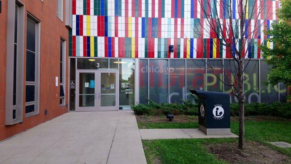 Back of the Yards Branch Library-in High School bldg-middle of east side of bldg-enter from 48th & Hoyne (Odd Spot-Good luck!)