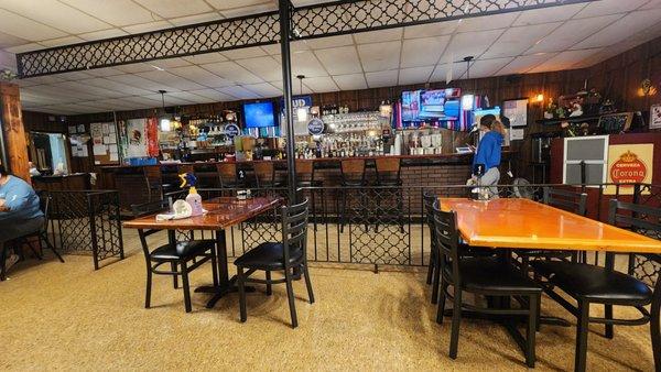 Dining room next to bar.