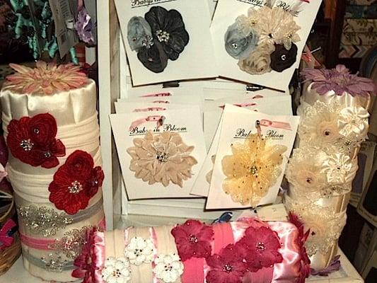 Beautiful hairbows and hair clips with crystals