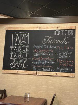 Farm to Table! Everything is fresh!