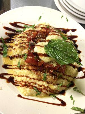 Bruschetta chicken over risotto