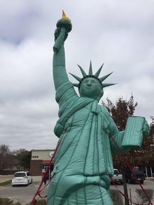 Lady Liberty is standing tall!