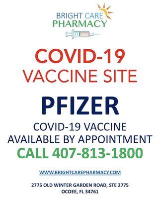 Get your COVID-19 Pfizer vaccine today! Help protect yourself and your loved ones today! Call 407-813-1800 to schedule!