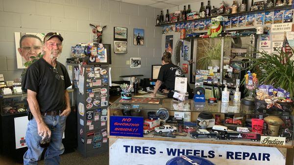 Inside of Fred's Tires.