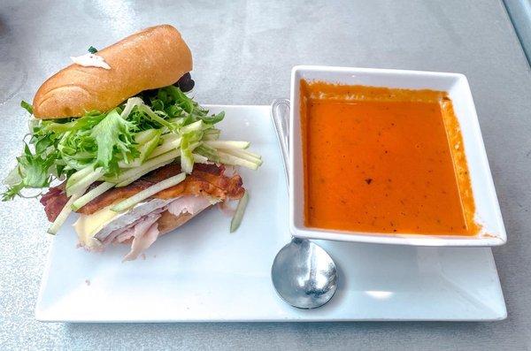 the orchard sandwich and tomato soup