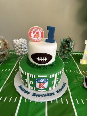 First birthday superbowl theme